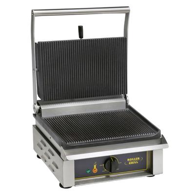 Equipex PANINI/1 G/G Single Commercial Panini Press w/ Cast Iron Grooved Plates, 120v, Stainless Steel