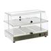 Equipex WD-200 24" Self Service Countertop Heated Display Case - (2) Shelves, 120v, Dual Service Plexiglass Top, 2 Shelves, Silver