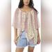 Free People Dresses | Free People Because I Love You Tunic Top | Color: Cream/Pink | Size: Os