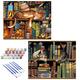 Paint by Numbers for Adults Kids 2 Pcs 16x20 inch Cats & Books DIY Oil Painting Kits on Canvas with Paint Brushes and Acrylic Pigment Adult Paint by Numbers Kits on Canvas Wall Decor (With Frame)