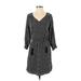 Alex + Alex Casual Dress V Neck 3/4 sleeves: Black Dresses - Women's Size X-Small