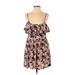 Band of Gypsies Casual Dress: Black Floral Dresses - Women's Size X-Small