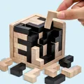 Décennie s de construction créatifs en bois 3D pour enfants puzzle cube forme T L Luban à