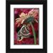 Rotenberg Nancy 23x32 Black Ornate Wood Framed with Double Matting Museum Art Print Titled - Cecropia on gerbera pink azalea background