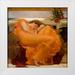 Leighton Frederic 26x26 White Modern Wood Framed Museum Art Print Titled - Flaming June