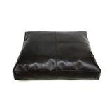 Noora Lambskin Leather Seat Cushion Cover | Dining Cushion Cover Table Seat Cover Square Bench Floor Cushion Cover Customized Leather Pet Bed- Black SB198