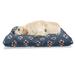 Marine Pet Bed Nautical Style Life Cruise Marine Themed Sailboat Element Continued Resistant Pad for Dogs and Cats Cushion with Removable Cover 24 x 39 Petrol Blue and Vermilion by Ambesonne