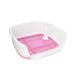 Removable Dog Potty Tray with Protection Wall Pee Pad Holder Pee Training Tray Guardrail Design Splashing Restroom Dog Toilet Pink