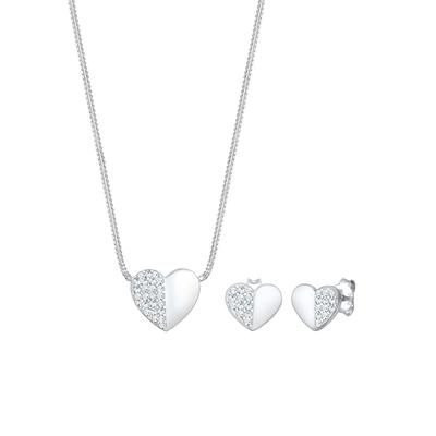 Elli Herz Liebe Kristalle 925 Silber Playful Damen