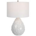 Uttermost Loop White Glaze Ceramic Teardrop Table Lamp