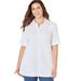 Plus Size Women's Short Sleeve Polo by Catherines in White (Size 4X)