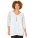 Plus Size Women's Liz&Me® Eyelet Peasant Top by Liz&Me in White (Size 4X)