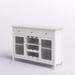 HomCom Bar Cabinet Wood in Brown/White | 47.25 H x 47.25 W x 15.75 D in | Wayfair 835-740V00WT