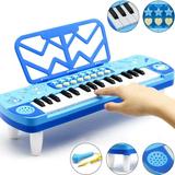 Kayannuo Clearance Kid Keyboard Piano With Microphone- 37 Keys Keyboard Piano Kids Multifunction Music Educational Instrument Toy Keyboard Piano For 3 4 5 6 7 8 Girls And Boys Christmas Gifts