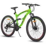 Hiland Full-Suspension Mountain Bike Shimano 21 Speeds 26 Inch Wheels for Men Women MTB Bicycle Trail Bike Green