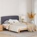 Wade Logan® Borivoj Queen Solid Wood Platform Bed Frame Charcoal, Upholstered Headboard | 39.7 H x 64.2 W x 83 D in | Wayfair