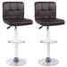 Latitude Run® Swivel & Height Adjustable Leather Barstools Leather/Metal/Faux leather in Brown | 16.9 W x 19.7 D in | Wayfair