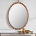 Winston Porter 23.62x29.92inch Oval PU Wall Mirror, Wood Frame Mirror, Vanity Entryway Wall Decor Leather in Brown | Wayfair