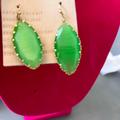 Anthropologie Jewelry | Anthropologie Emerald Green Drop Gold Plates New Earring Stunning! | Color: Green | Size: Os