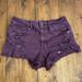 American Eagle Outfitters Shorts | American Eagle Outfitters Aeo Purple Denim Distressed Shorts Size 4 | Color: Purple | Size: 4