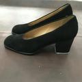 Nine West Shoes | Nine West Black Suede Classic Pumps Heels (5.5) | Color: Black | Size: 5.5