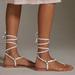 Anthropologie Shoes | Anthropologie Pilcro Harness Tie-Up Sandals | Color: Gold/White | Size: 7