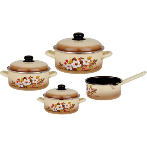 „Topf-Set GSW „“Madeira““ Töpfe beige (beige, braun) Topfsets ideal für Allergiker, Induktion“