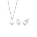 Elli DIAMONDS - Diamanten (0.045 ct) Geo Design 925 Silber Schmuck-Set Damen