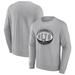 Men's Fanatics Branded Heathered Gray Brooklyn Nets True Classics Vint Pullover Sweatshirt