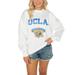 Women's Gameday Couture White UCLA Bruins Drop Shoulder Fleece Pullover Sweatshirt