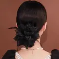 Bandes de cheveux élastiques pour femmes anneau de fleur de plume grand anneau entier bande de