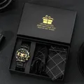 Coffret cadeau de montre à quartz pour homme montre de luxe foulard carré cadeau de mariage