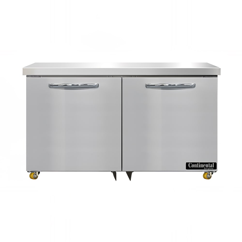 Continental SWF48N-U 48" W Undercounter Freezer w/ 2 Sections & 2 Doors, 115v, Silver