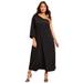 Plus Size Women's One-Shoulder Dress by June+Vie in Black (Size 30/32)