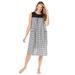 Plus Size Women's Zip Lounger by Dreams & Co. in Black White Gingham (Size 2X)