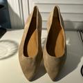 J. Crew Shoes | J Crew Tan Light Brown Suede Leather Almond Toe Ballet Flats Career Casual 7.5 | Color: Tan | Size: 7.5