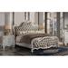 Infini Furnishings Tufted Solid Wood & Standard Bed Wood & /Upholstered/Faux leather in Brown | 72 H x 73 W x 99 D in | Wayfair CFABD01323Q