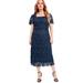 Plus Size Women's Square-Neck Lace Jessica Dress by June+Vie in Navy (Size 22/24)