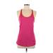 Reebok Active Tank Top: Pink Color Block Activewear - Women's Size Medium