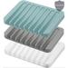 Rebrilliant Silicone Soap Dish in Blue/Gray/White | 0.4 H x 4.3 W x 3.1 D in | Wayfair B00EF2491BDD4DD19461FDA9CE9D2BB1