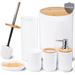 Latitude Run® 6 Piece Bathroom Accessories Set Plastic in White | 7.7 D in | Wayfair 290A2C88367943CAAA2D2537328BA5A0