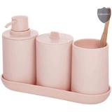 Latitude Run® 4 Piece Bathroom Accessories Set Plastic in Pink | 3.5 D in | Wayfair EBCF0E4427F447DCA0E32CB419DFA20B