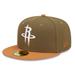 Men's New Era Olive/Orange Houston Rockets Two-Tone 59FIFTY Fitted Hat
