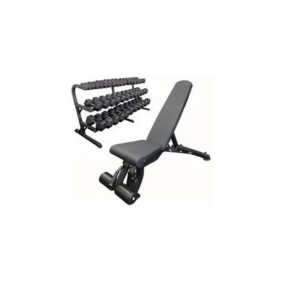 5-100 lb. Dumbbell Set w/ Storage Rack and Adjusta...