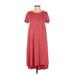 Lularoe Casual Dress - High/Low Crew Neck Short sleeves: Orange Chevron/Herringbone Dresses - Women's Size 2X-Small