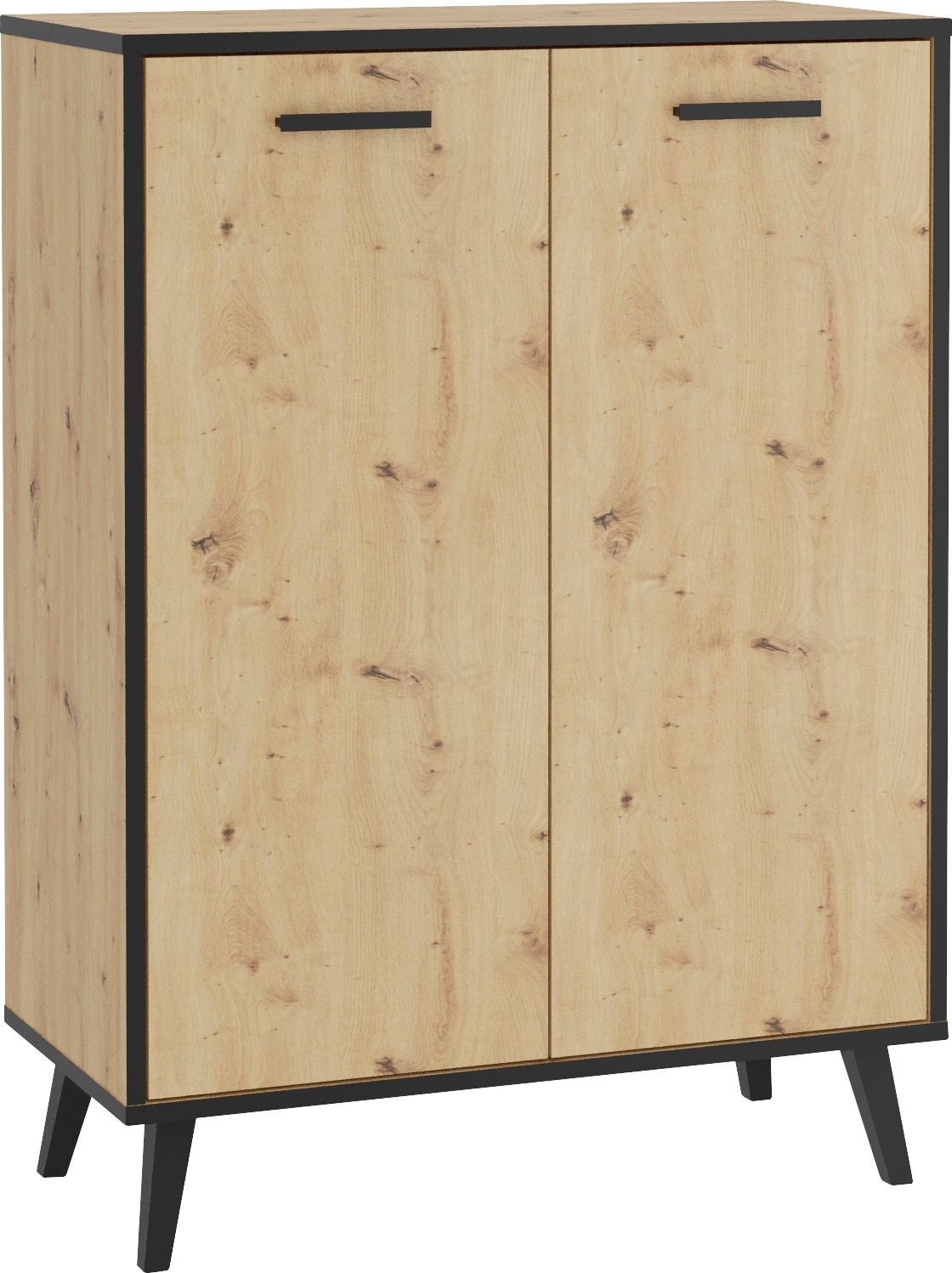 Mehrzweckschrank FMD "Plau", braun (artisan eiche nb), B:68,5cm H:93,5cm T:33cm, Holzwerkstoff, Schränke, Mehrzweckschrank, Breite 68,5 cm
