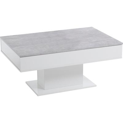 Couchtisch FMD "Avola", grau (beton la, weiß edelglanz, weiß, beton la), B:100,4cm H:46,1cm T:65,4cm, Tische, Breite 100 cm Image
