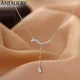 ANENJERY-Collier Goutte d'Eau avec Pompon pour Femme Argent Simple observateur Luxe