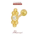 CANNER – boucles d'oreilles en argent Sterling 925 1 pièce boule d'or Piercing or 18K bijoux