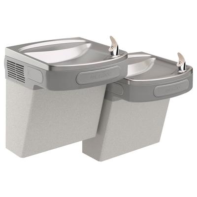 Elkay LZSTL8LC Wall Mount Bi Level Indoor Drinking Fountain - Filtered, Refrigerated, Light Gray Granite, 115 V